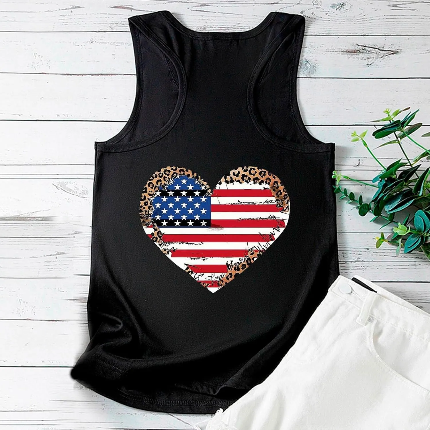 American Flag Tank for Womens Top 4th of July Independence Day Camisole USA Flag Patriotic Summer Sleeveless Shirt