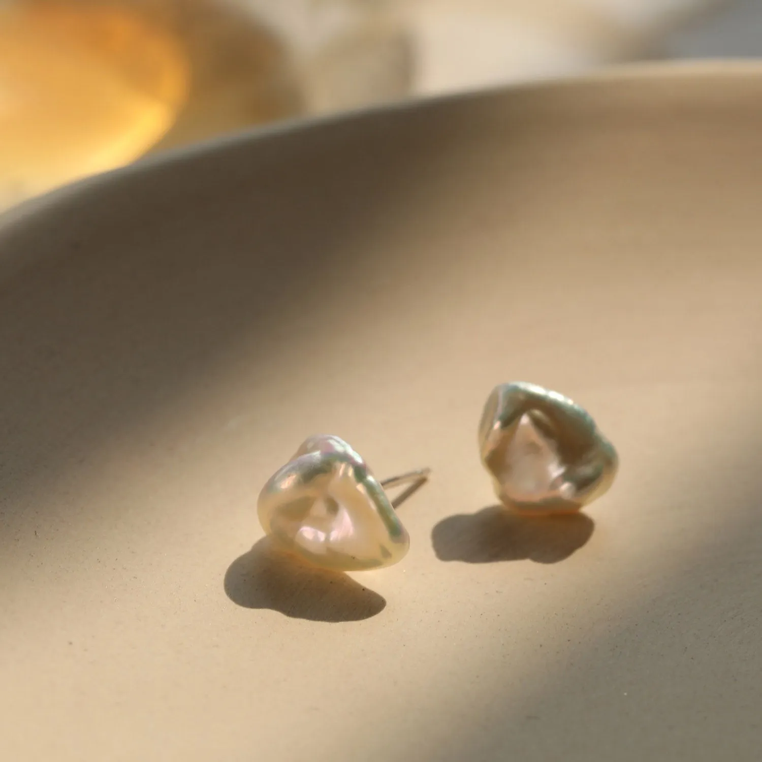 Baroque Pearl Stud Earrings