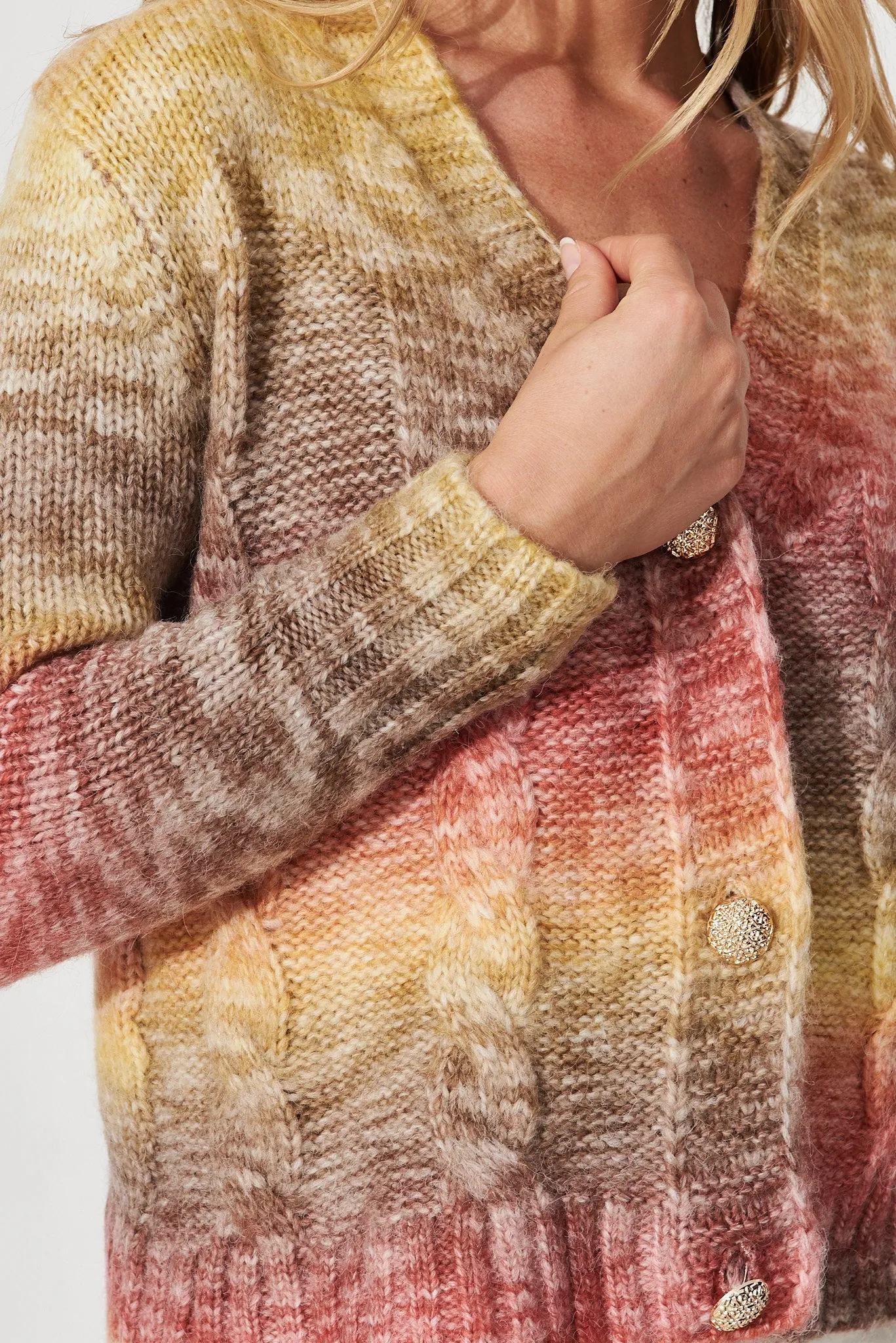Bluestar Knit Cardigan In Rust Wool Blend