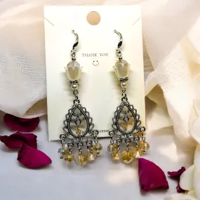 Bohemian Antique Silver Chandelier Earrings