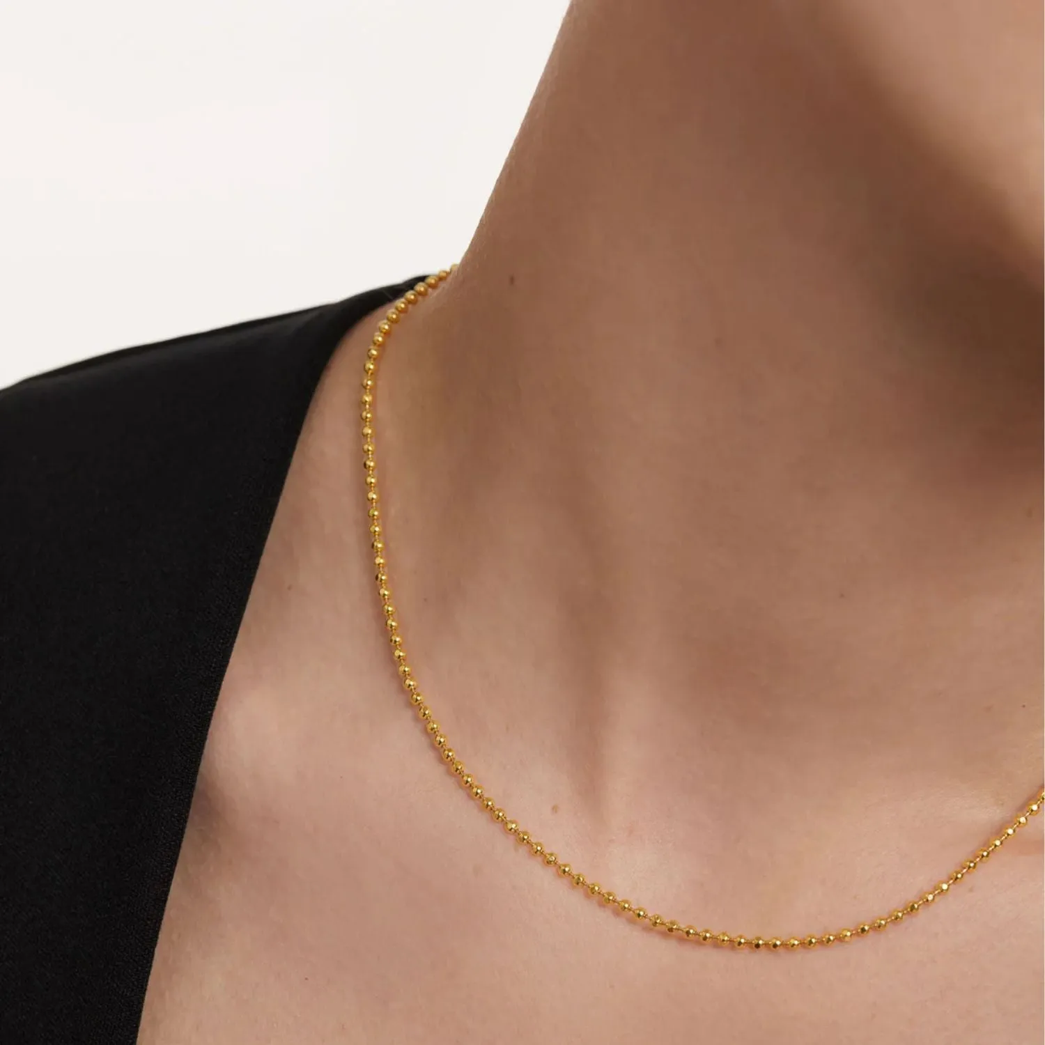 Bold Ball Chain Necklace Gold