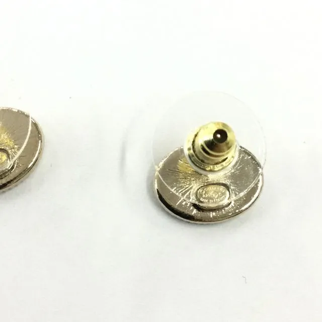 Chanel Mini Oval Button Post Earrings