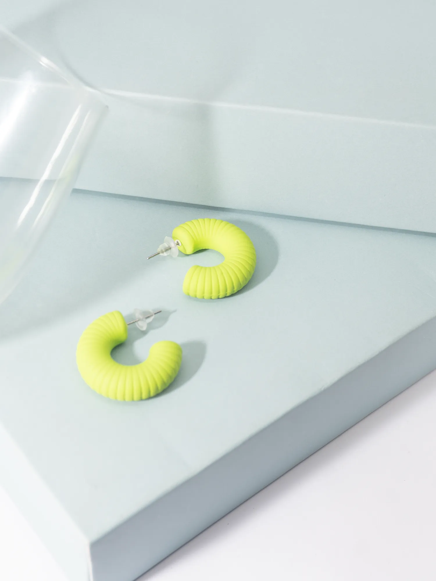 Chic Green Hoop Earrings