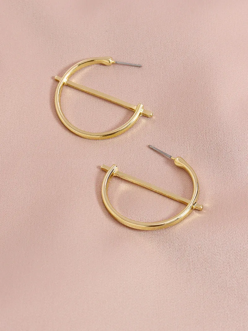 Chic Metal Geometric Earrings - Vienna Verve Collection