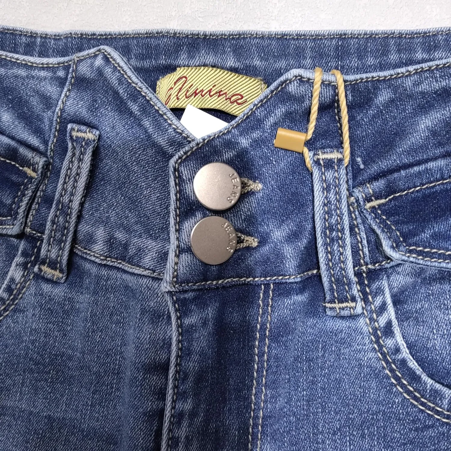 Children Jeans Long Pants Elastic Waist Denim Trousers Outwear Casual Jeans