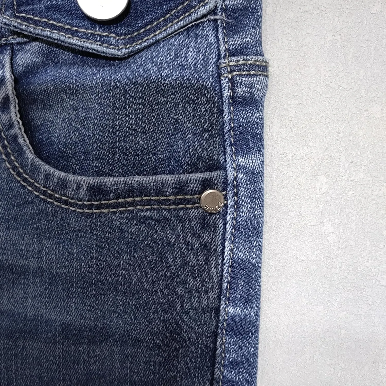 Children Jeans Long Pants Elastic Waist Denim Trousers Outwear Casual Jeans