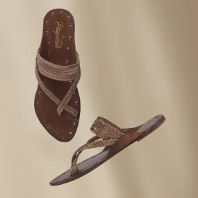 Copper Kolhapuri Flats for Women | Hand Crafted | Day Long Wear | Comfortable
