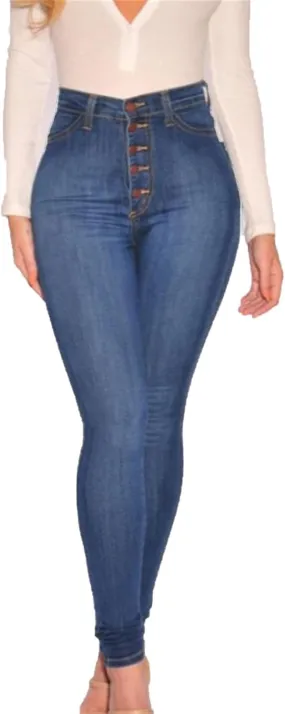 DGHM-JLMY Women's High Waist Sexy Stretch Skinny Jeans Stretch Casual Distressed Slim Jeans Super Stretchy Slim-Fit Jeans