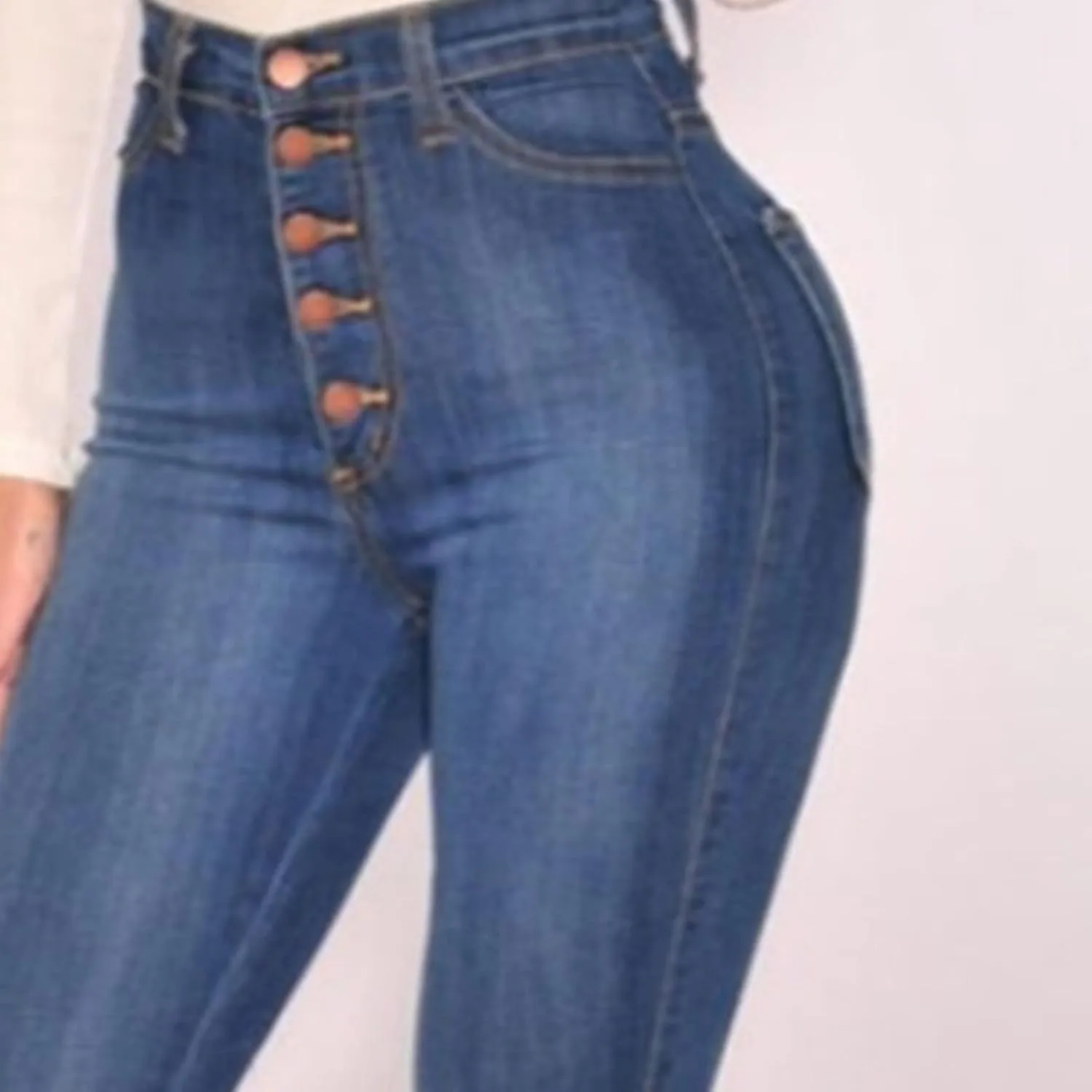 DGHM-JLMY Women's High Waist Sexy Stretch Skinny Jeans Stretch Casual Distressed Slim Jeans Super Stretchy Slim-Fit Jeans