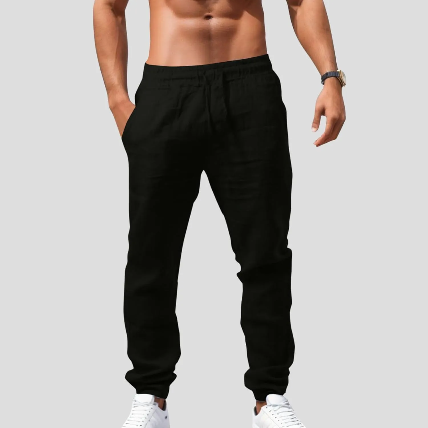 Elastic Solid Men's Color Pants Loose Breathable Pants Casual Pants Plus Size Business Casual Clothes for Women