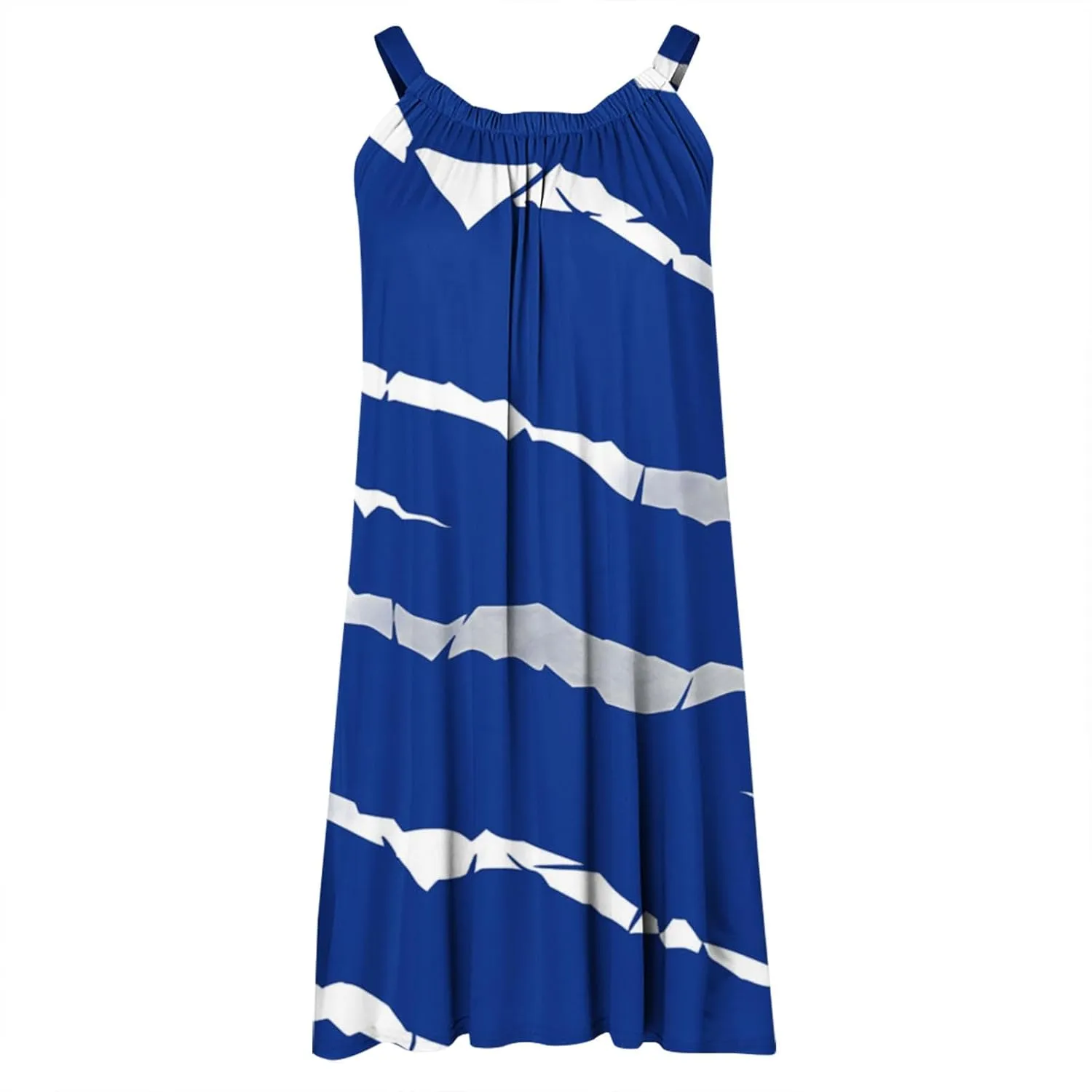 Fashion Striped Mini Dress for Women Summer Casual V Neck Sleeveless Sundress Lightweight Breathable Beach Dress