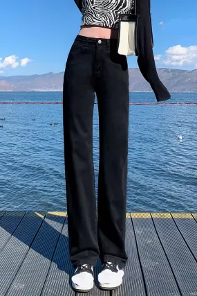 Flytonn-cute winter outfits casual winter outfits christmas outfit party look inspos High Waist Casual Black Jeans Pants