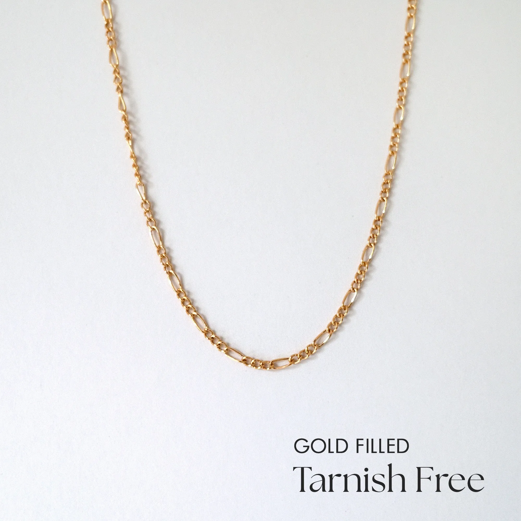 Gold Filled B Figaro Chain Necklace