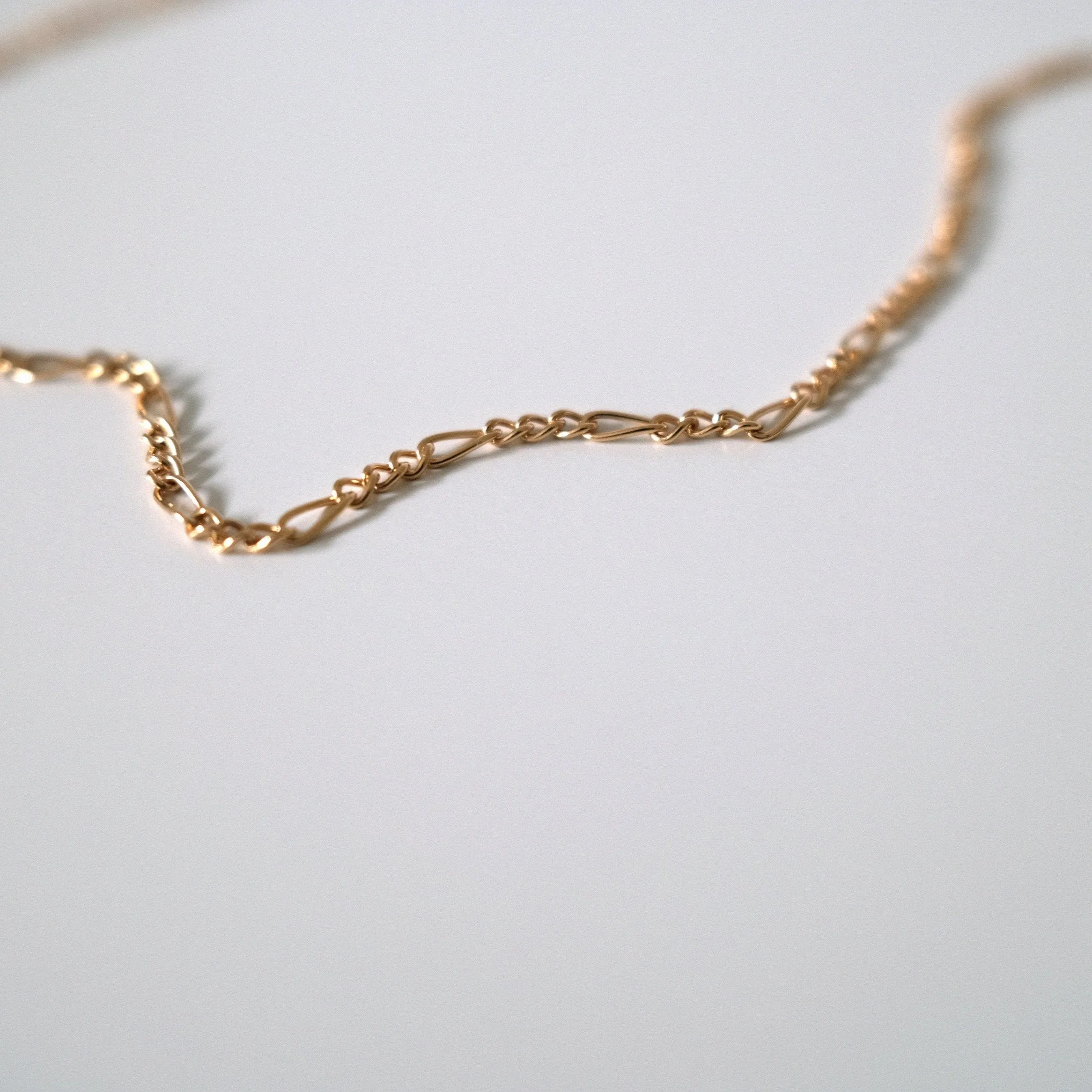 Gold Filled B Figaro Chain Necklace