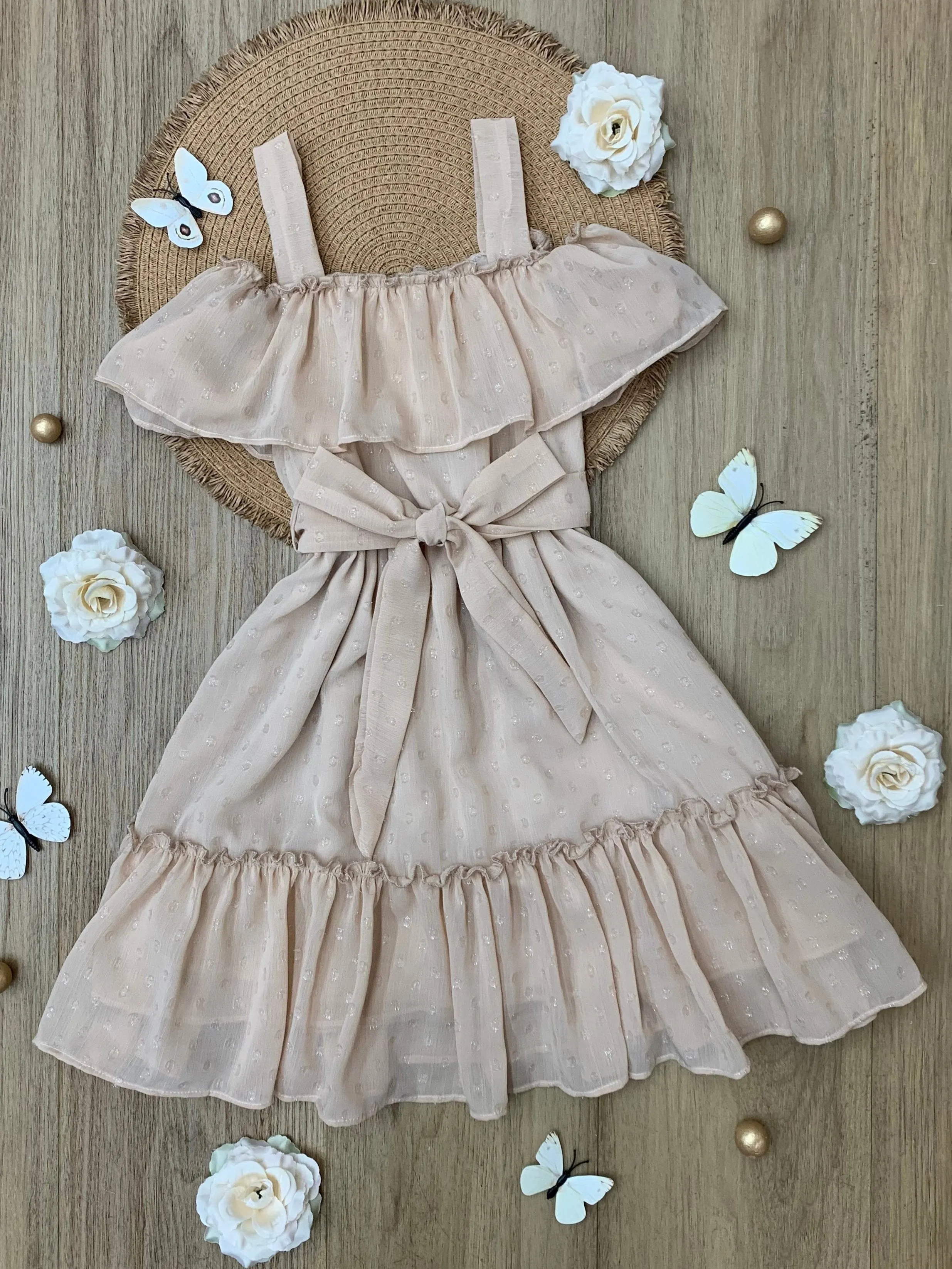 Golden Sands Ruffle Tie-Waist Sundress