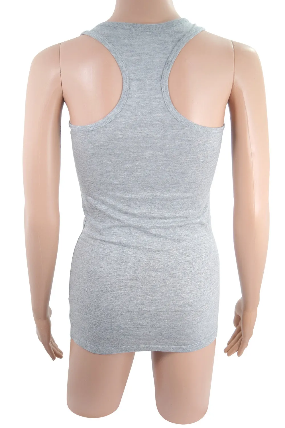 Gym Gal - Gym Chic Gray Racer Back Tank Top