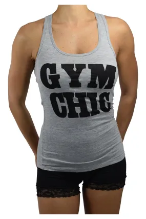 Gym Gal - Gym Chic Gray Racer Back Tank Top