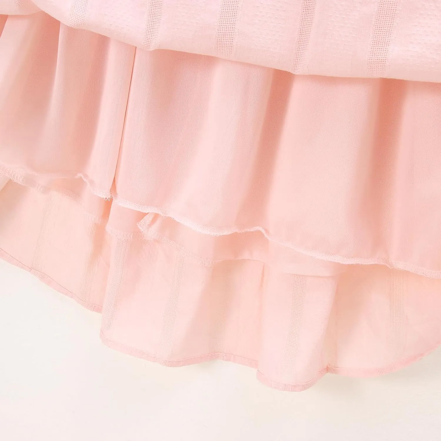 IZYJOY Girls Cotton Dress Tie Back Ruffle Sleeveless Sundress Summer Casual Beach A-Line Swing Solid Midi Dresses