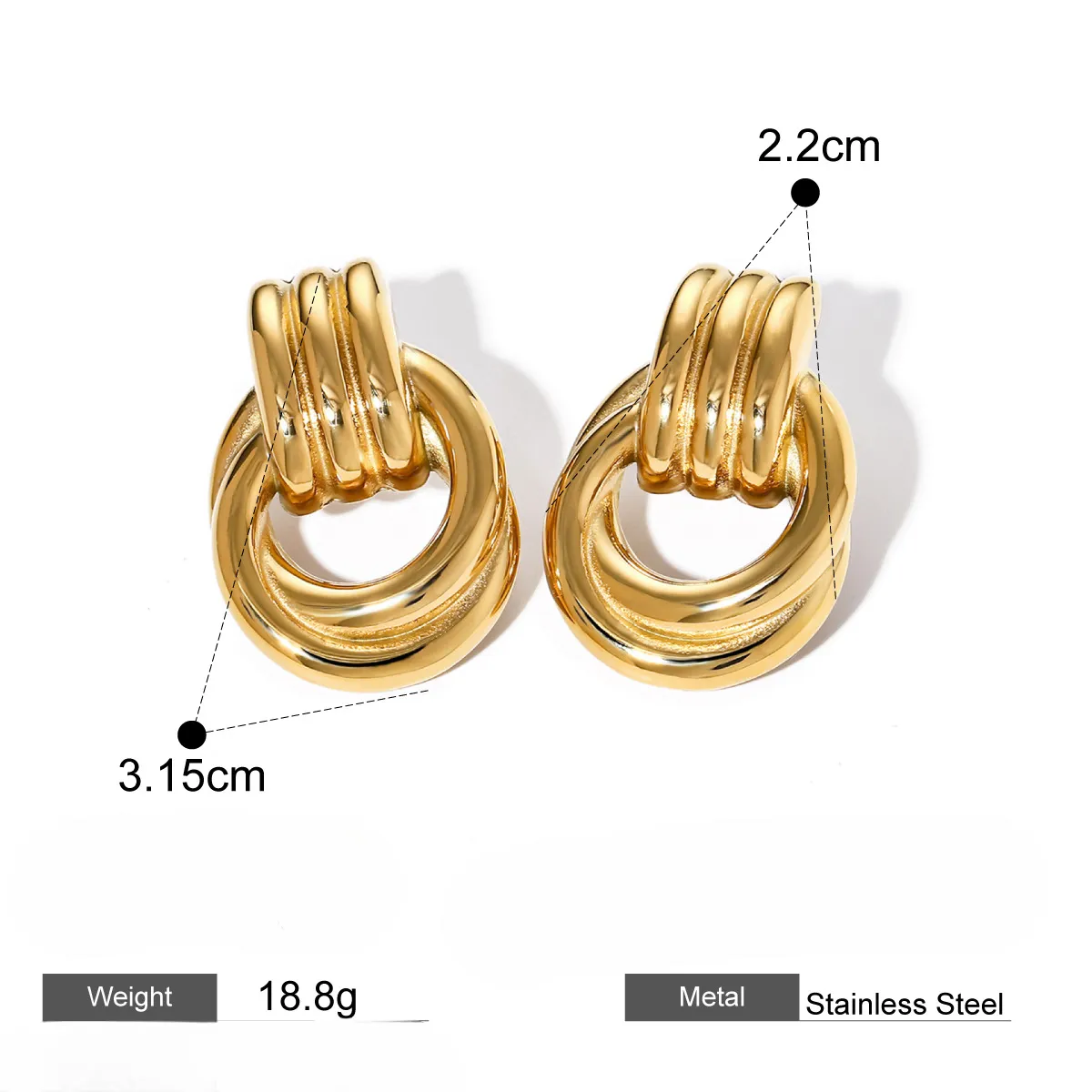 KalonBd Chic gold earrings