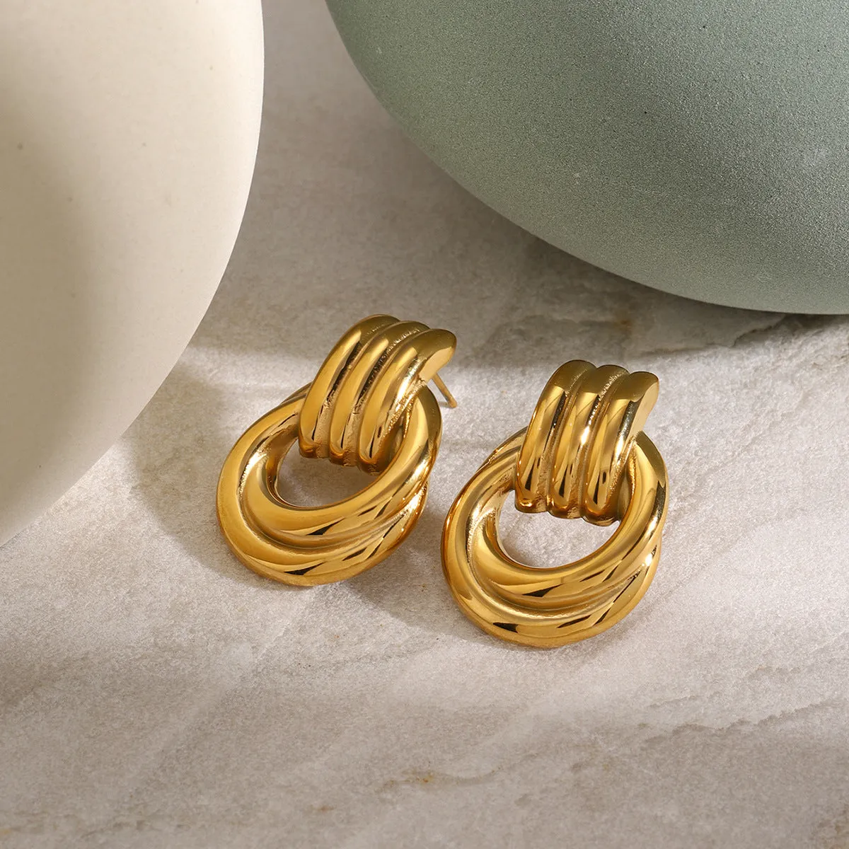 KalonBd Chic gold earrings