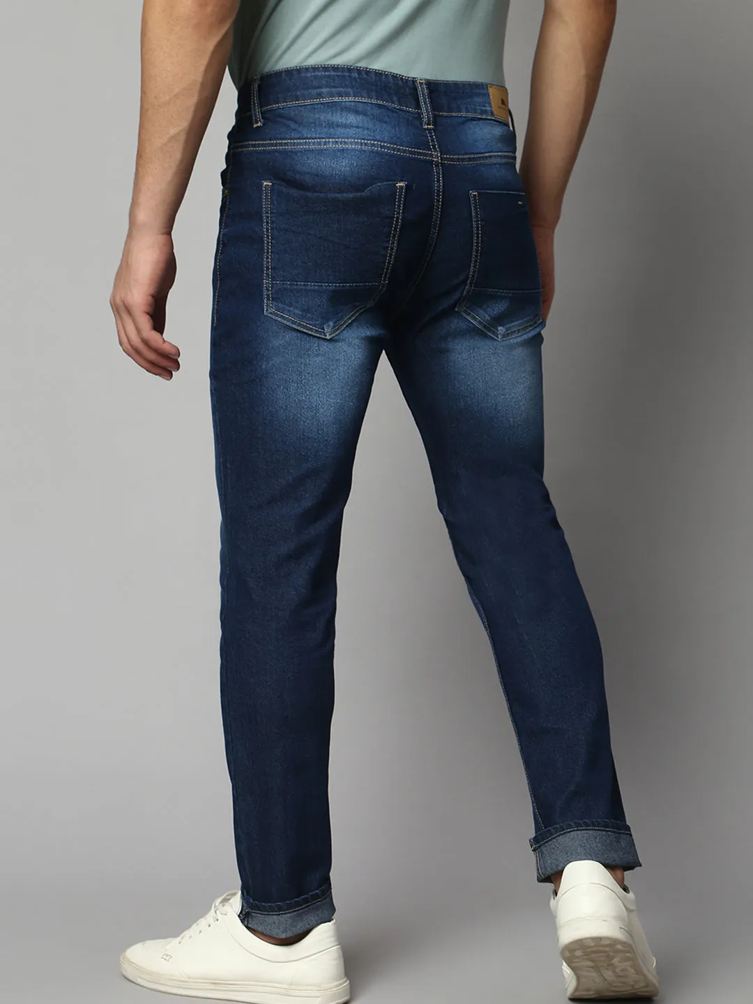 Men's Slim Fit Stretchable Mid Washed Denim Jeans