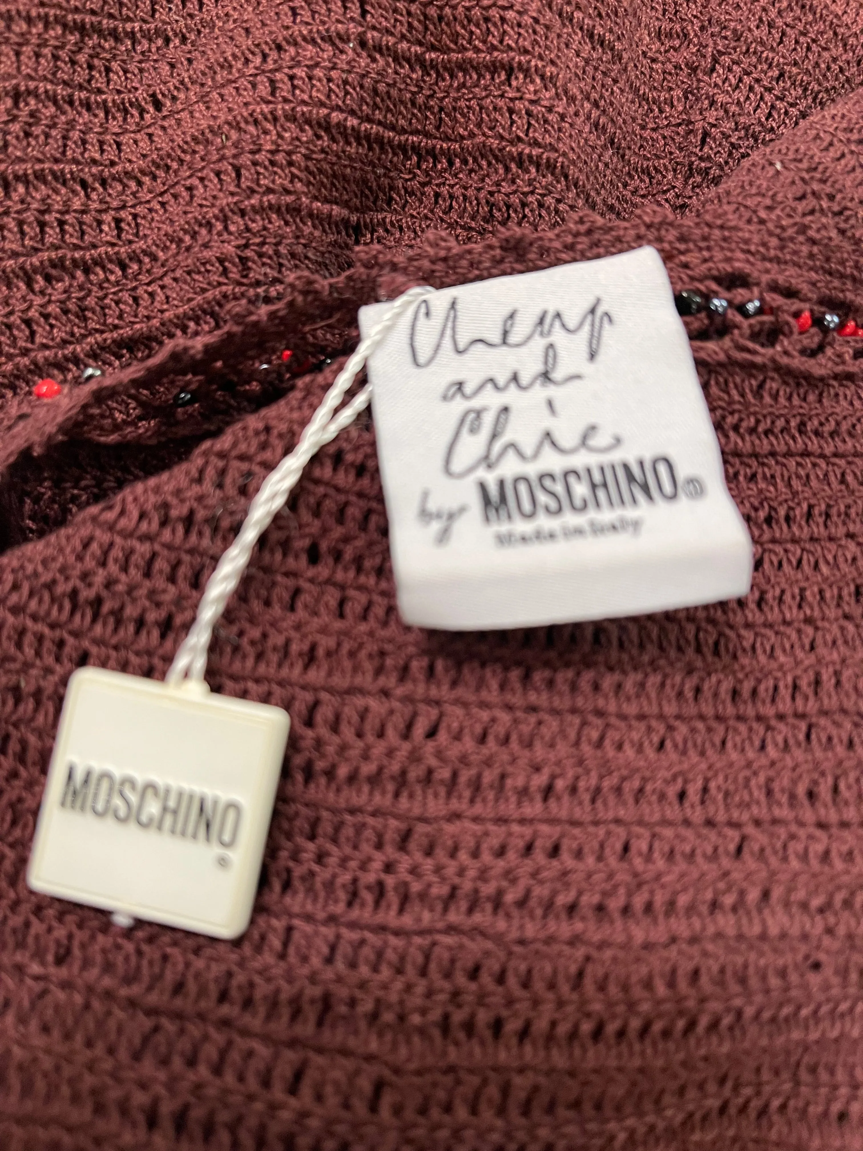 Moschino Y2K Brown Crochet Dress