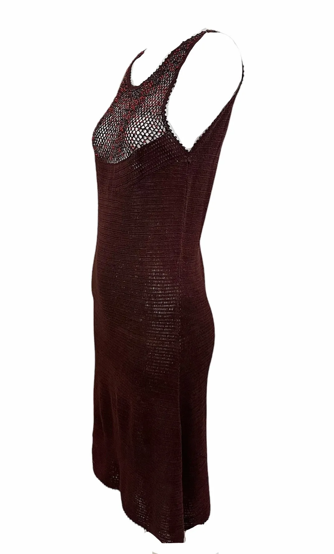 Moschino Y2K Brown Crochet Dress