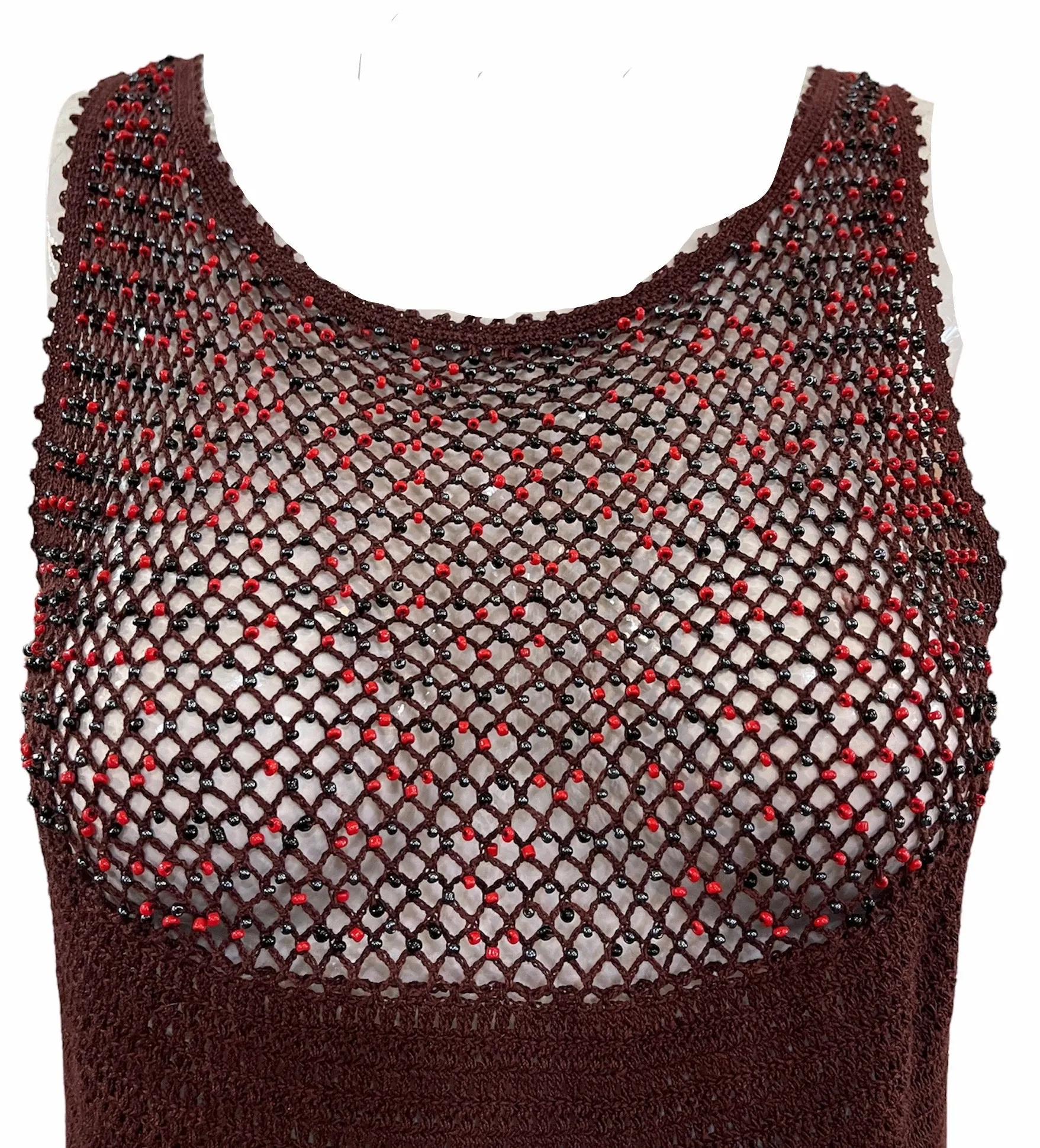 Moschino Y2K Brown Crochet Dress
