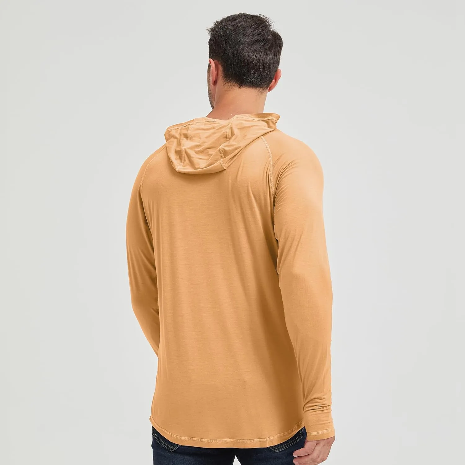 netdraw Men's Ultra-Soft Bamboo Viscose Hoodie Shirt UPF 50  Sun Protection Long Sleeve Lightweight UV Shirt