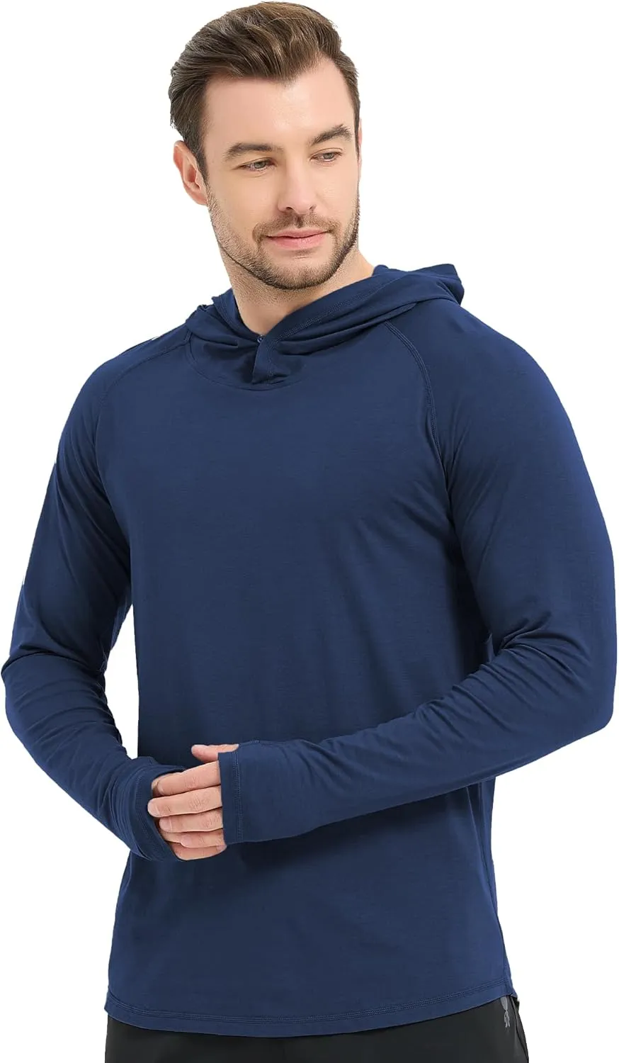 netdraw Men's Ultra-Soft Bamboo Viscose Hoodie Shirt UPF 50  Sun Protection Long Sleeve Lightweight UV Shirt