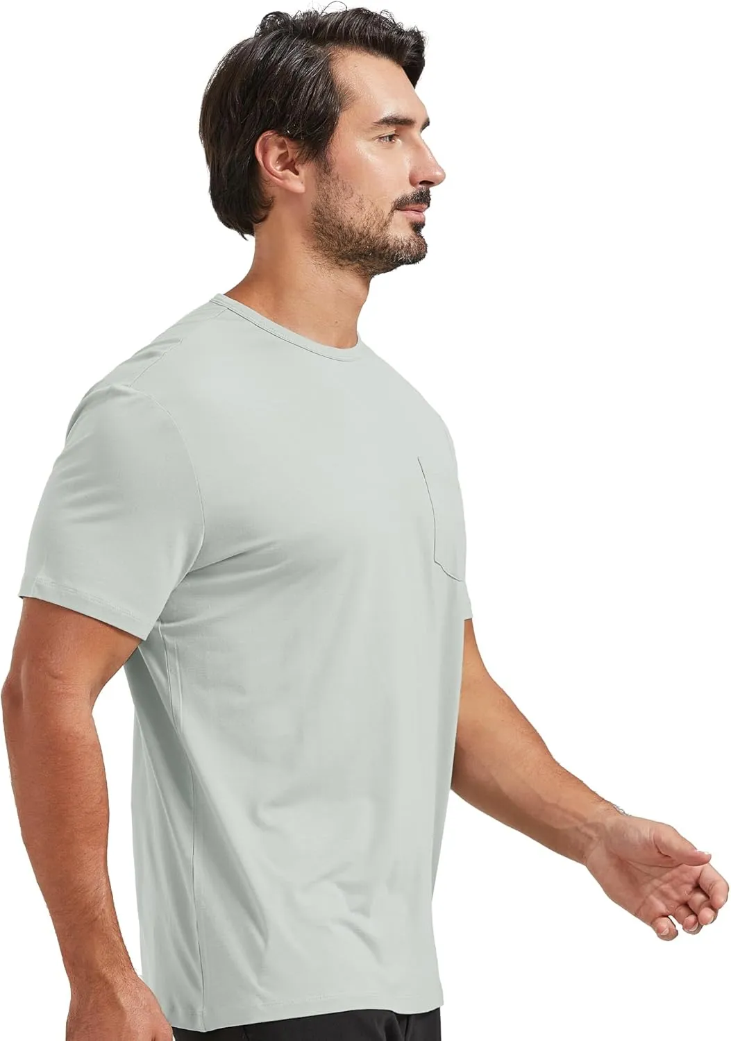 netdraw Men's Ultra Soft Bamboo Viscose Pocket T-Shirt Classic Fit Lightweight Cooling Short Sleeve Casual Basic Shirt