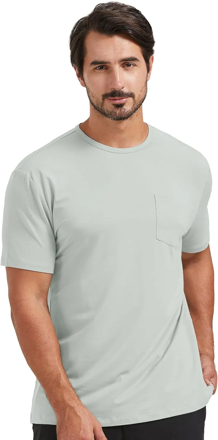 netdraw Men's Ultra Soft Bamboo Viscose Pocket T-Shirt Classic Fit Lightweight Cooling Short Sleeve Casual Basic Shirt