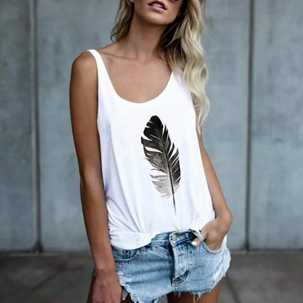 OMSJ Women Shirts Sleeveless Summer Tunic Loose Fit Tank Tops