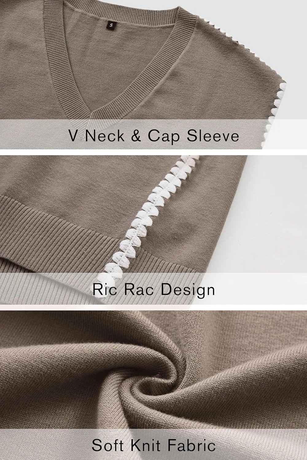 OUGES Summer Maternity RIC Rac Dress Cap Sleeve V Neck Knit Casual Mini Sweater Dress Business Outfits for Women 2025