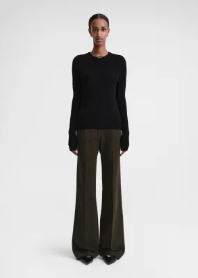 Ribbed merino blend top black