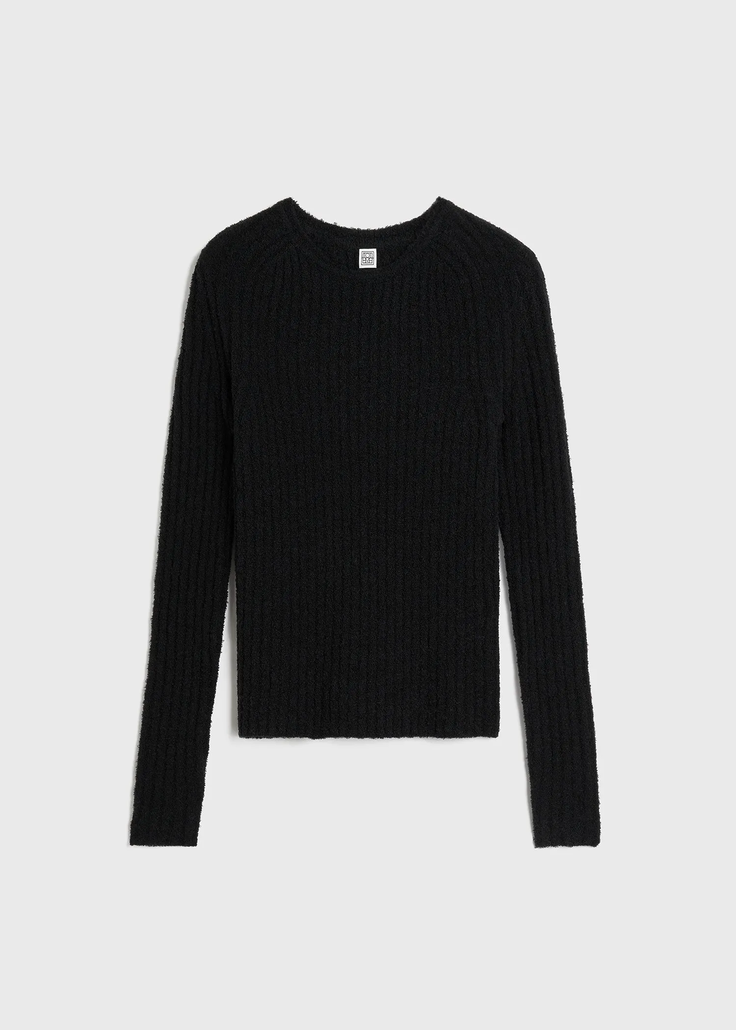 Ribbed merino blend top black