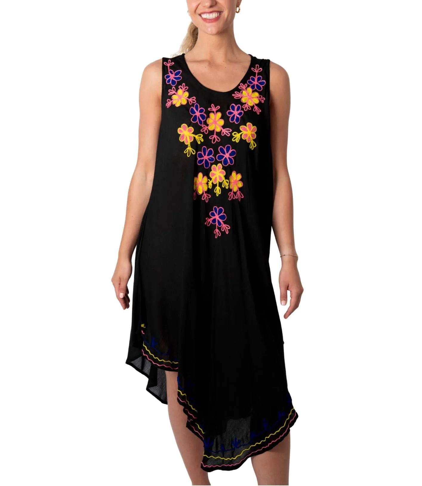Sleeveless Embroidered Summer Sundress Cover Up