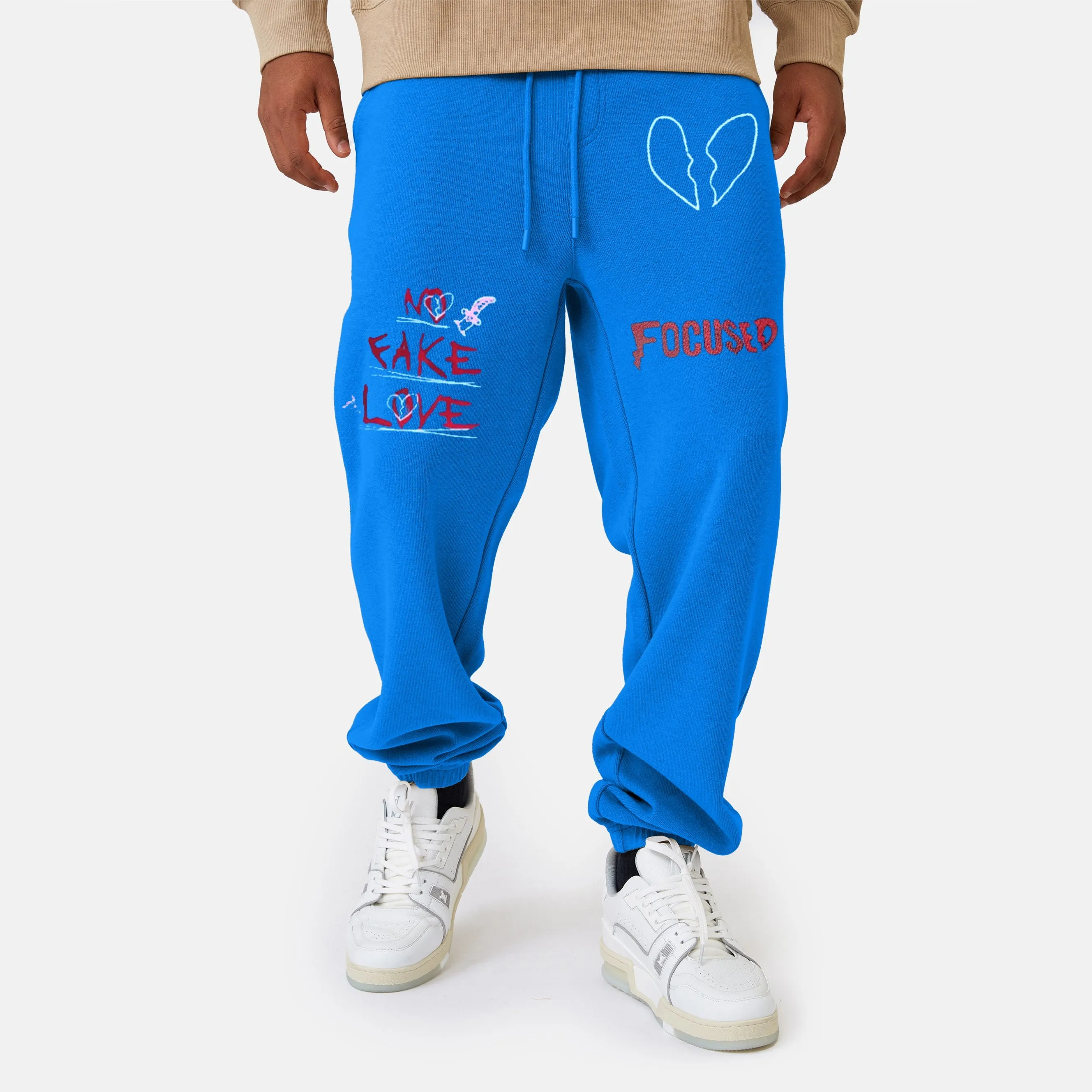 Street style personalized letter print casual trousers