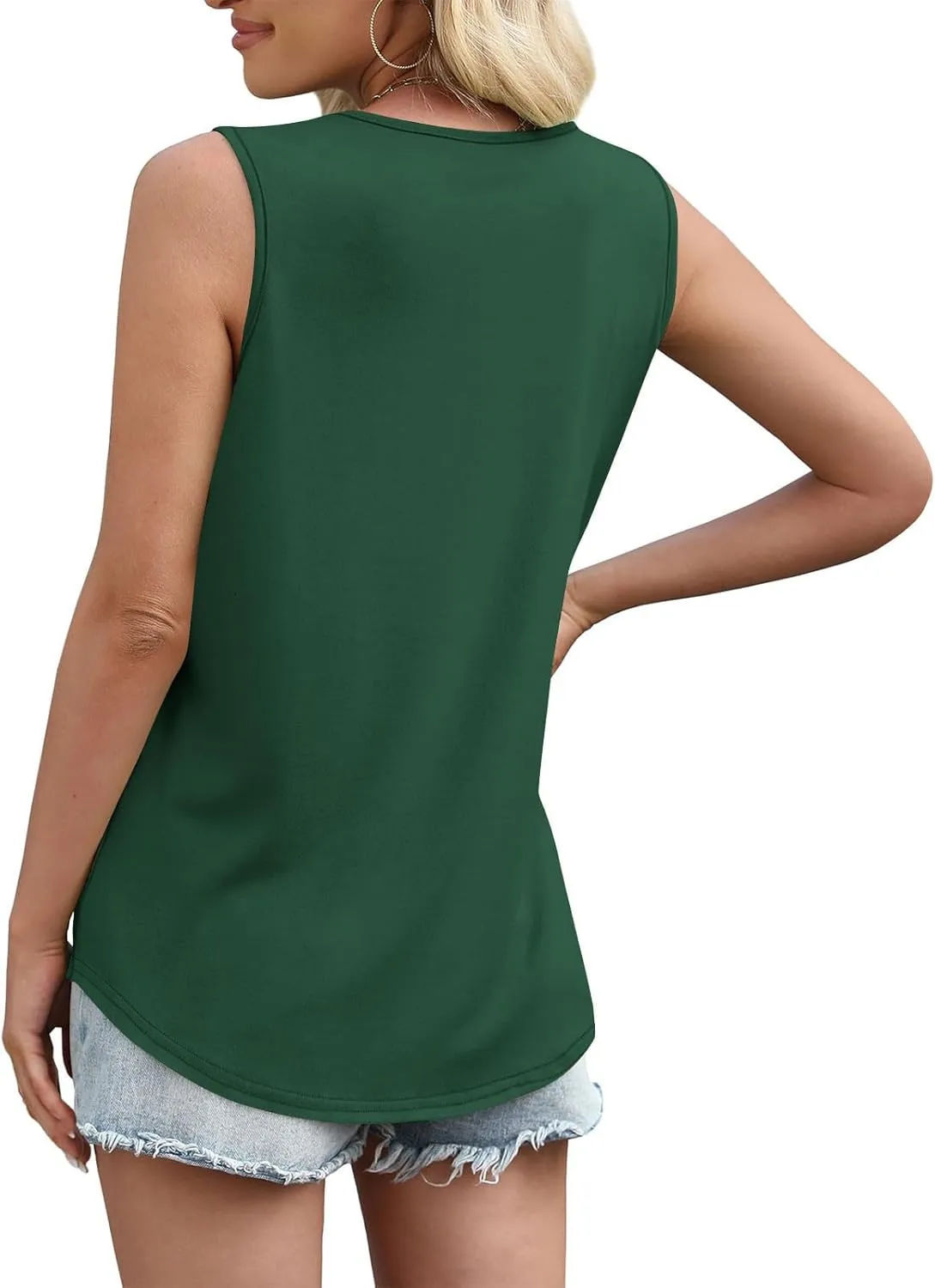 Summer Tank Tops for Women Square Neck Basic Shirts 2025 Trendding Fashion Sleeveless Tshirts Casual Solid Blouses