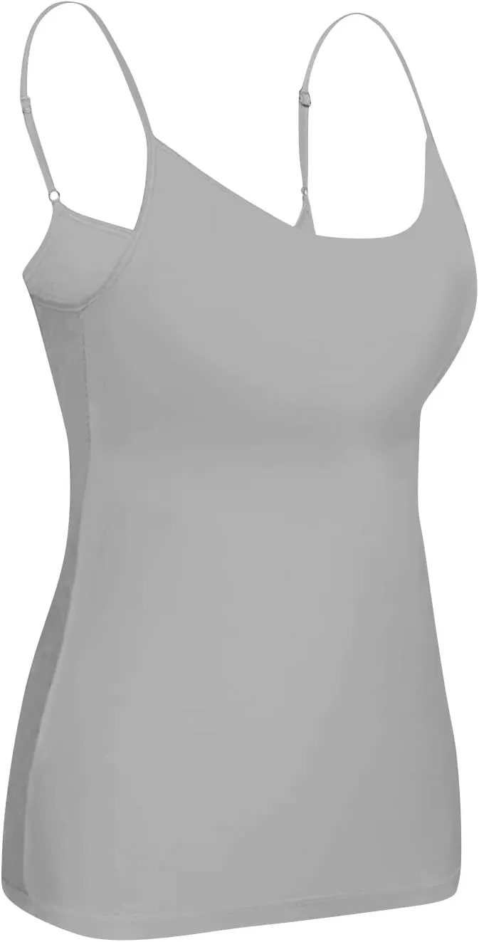 Tank Top for Women Double Lined Adjustable Spaghetti Straps Sleeveless Camisole Shirts