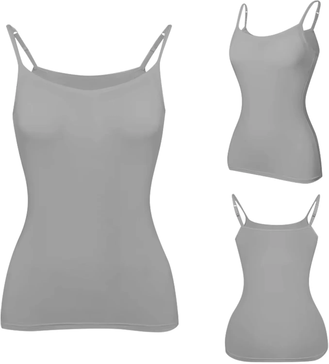 Tank Top for Women Double Lined Adjustable Spaghetti Straps Sleeveless Camisole Shirts