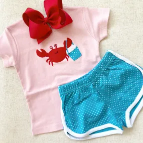 Turquoise and White Shorts