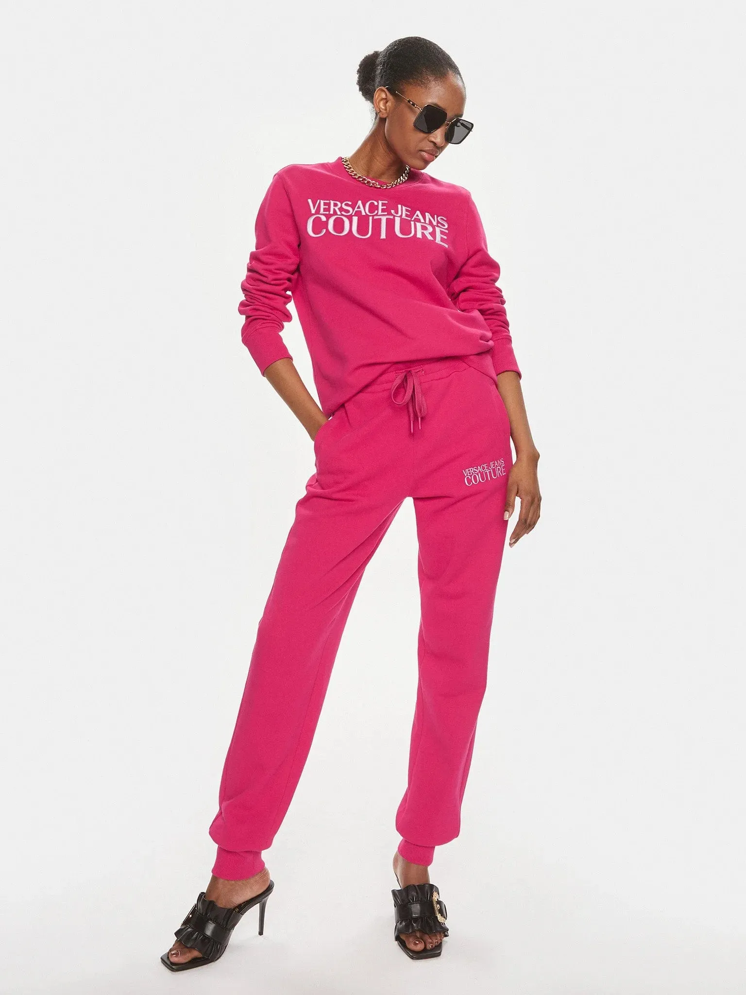 Versace Jeans Couture Pink Logo Joggers – Luxe Streetwear Redefined
