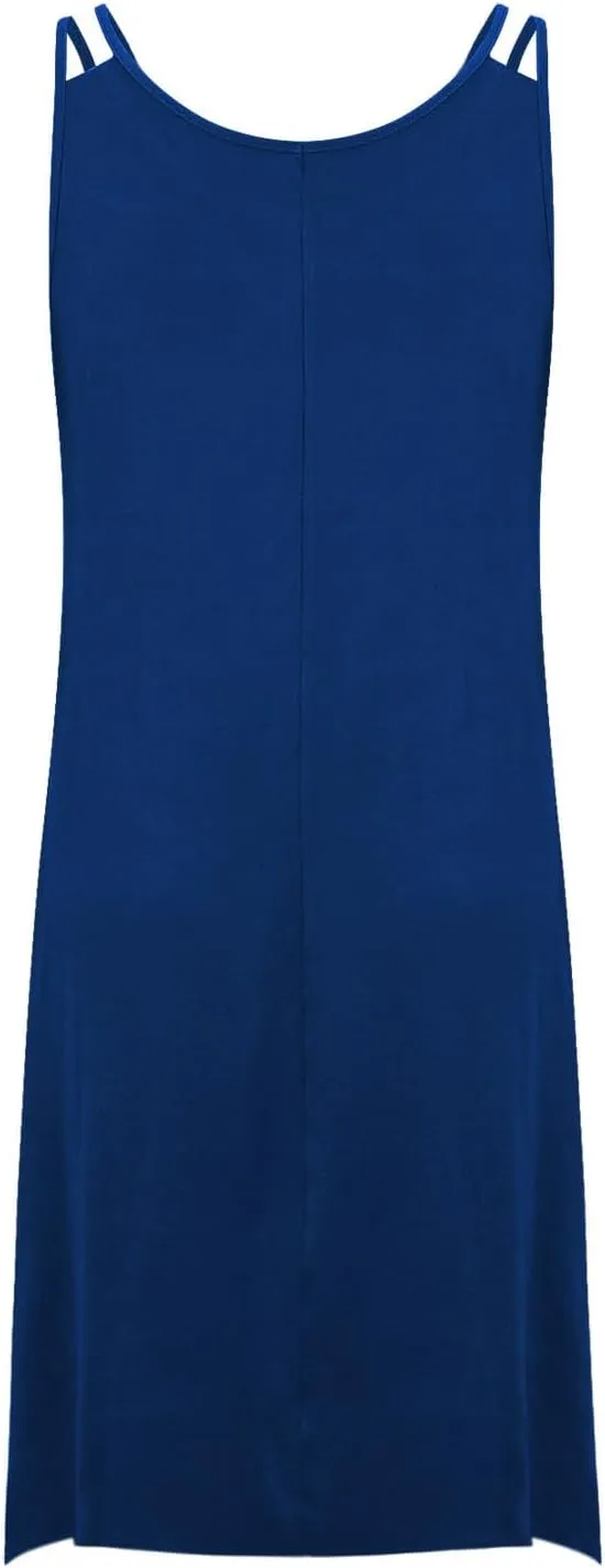 Women Strap Beach Dress Summer Sleeveless Sundress Plus Size Irregular Hem Tank Dresses 2025 Trendy Resort Wear