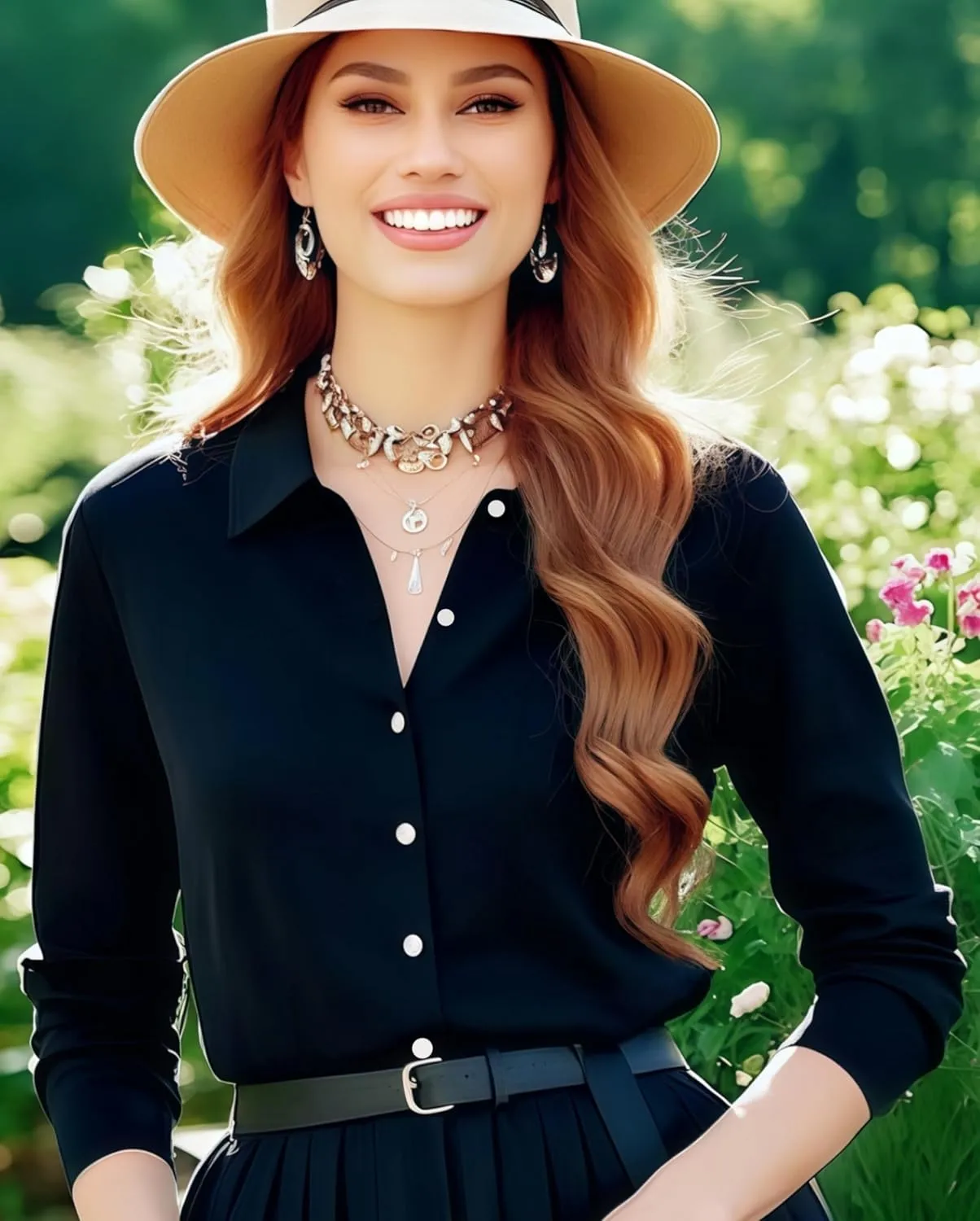 Women's Cotton Basic Button Down Shirt Long Sleeve Wrinkle Free Collared Blouse Lightweight Soft Comfortable Jersey Knit Tops