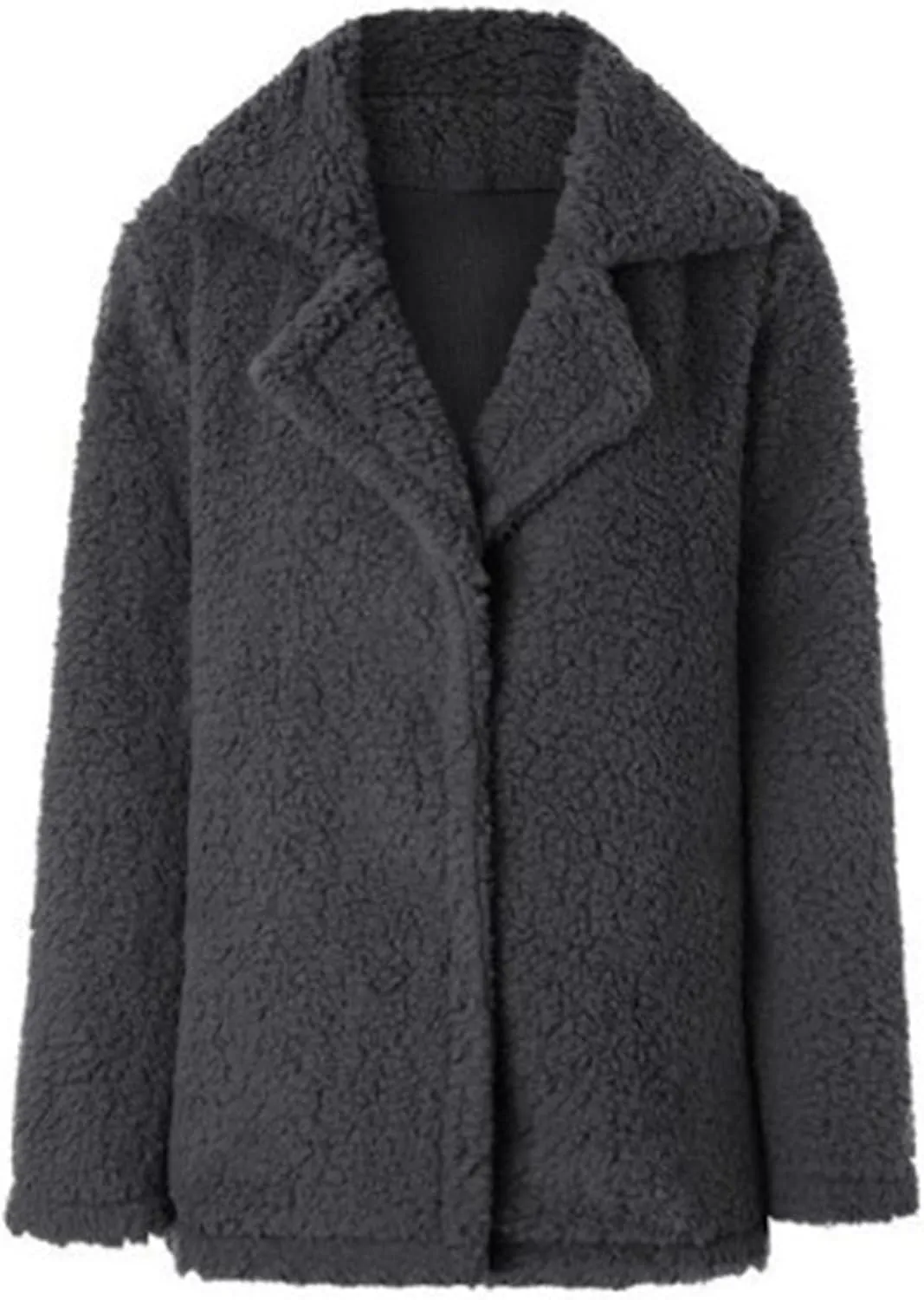 Womens Faux Fur Comfortable Coat Outerwear Winter Stylish Jacket with Pockets