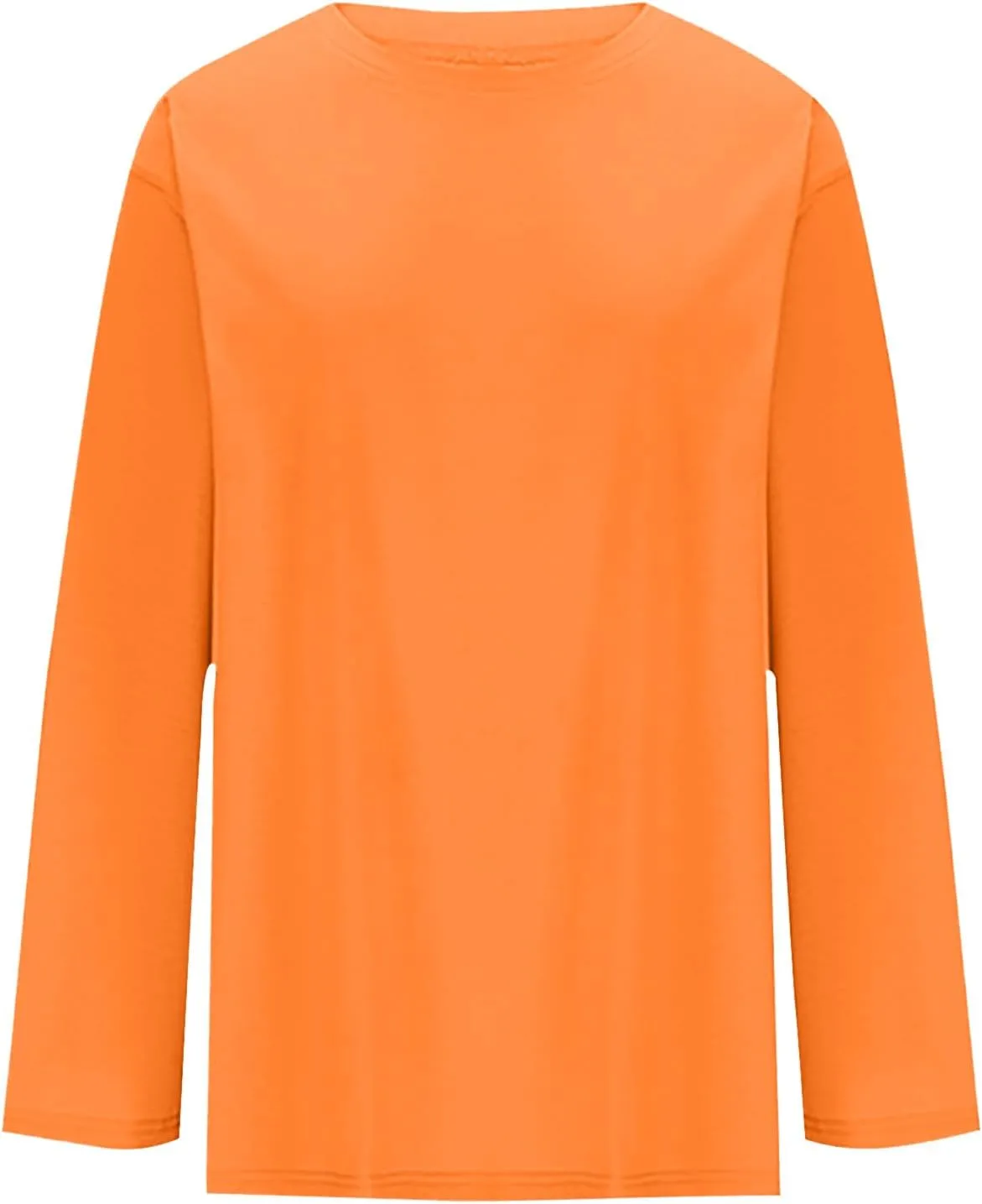 Womens Oversized Long Sleeve T Shirts Basic Crewneck Tee Fall Tops Solid Comfortable Workout Fashion Casual Clothes