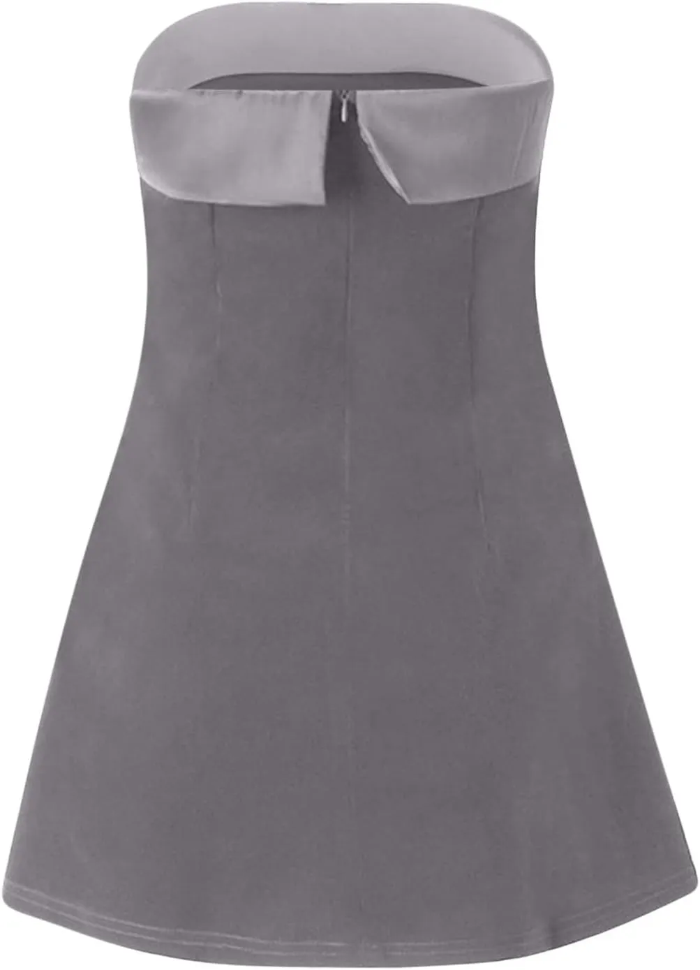 Women's Velvet Strapless Dress Sexy Off Shoulder Bodycon A-Line Mini Dress Evening Party Nightclub Tube Top Dress